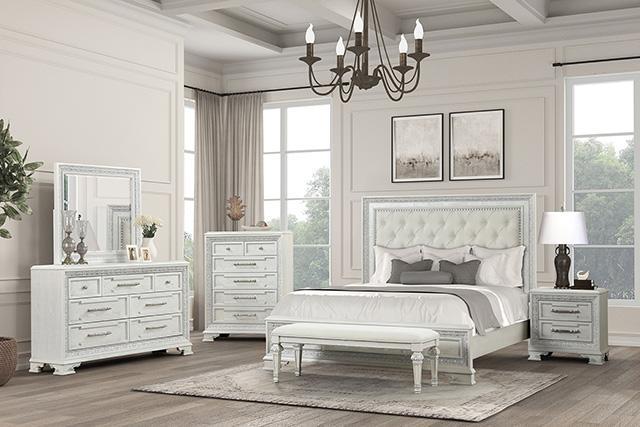 Stella Mia 4 Pc 5 Pc Queen Bedroom Set White - Furniture Home Store (Hanford, CA)