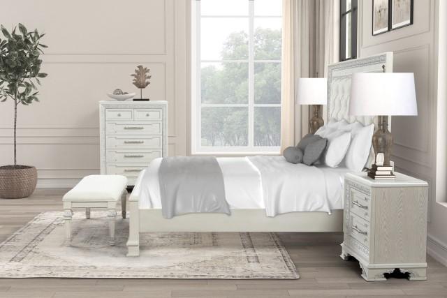 Stella Mia 4 Pc 5 Pc Queen Bedroom Set White - Furniture Home Store (Hanford, CA)
