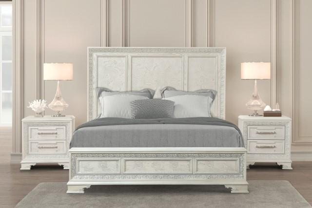 Stella Mia 4 Pc 5 Pc Queen Bedroom Set White - Furniture Home Store (Hanford, CA)