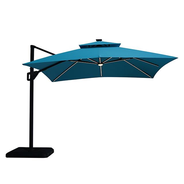 Sano 10 Ft Square Umbrella w/ Double Top w/ LED + 37" Large Base - Furniture Home Store (Hanford, CA)