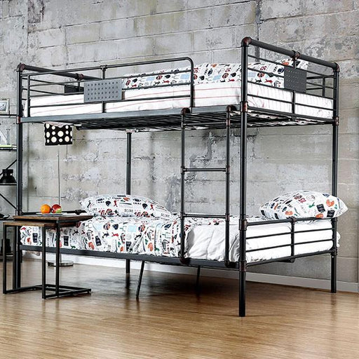 Olga I Antique Black Full/Full Bunk Bed - Furniture Home Store (Hanford, CA)