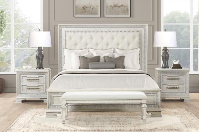 Stella Mia 4 Pc 5 Pc Queen Bedroom Set White - Furniture Home Store (Hanford, CA)