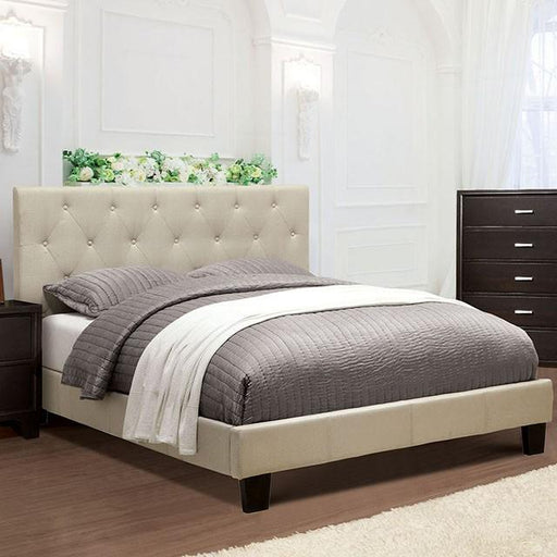 LEEROY Queen & Twin Bed Ivory & Gray - Furniture Home Store (Hanford, CA)