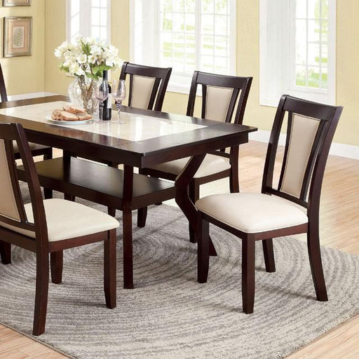 BRENT Dark Cherry/Ivory Dining Table - Furniture Home Store (Hanford, CA)
