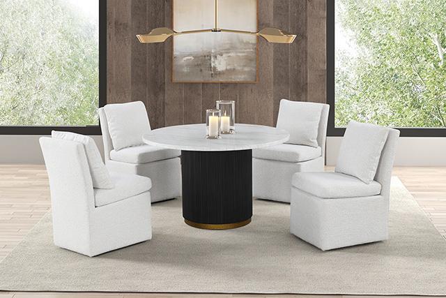 Varde Round Dining Marble Table - Furniture Home Store (Hanford, CA)
