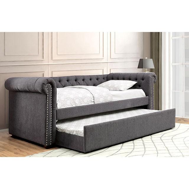 LEANNA Gray Daybed w/ Trundle, Gray - Furniture Home Store (Hanford, CA)