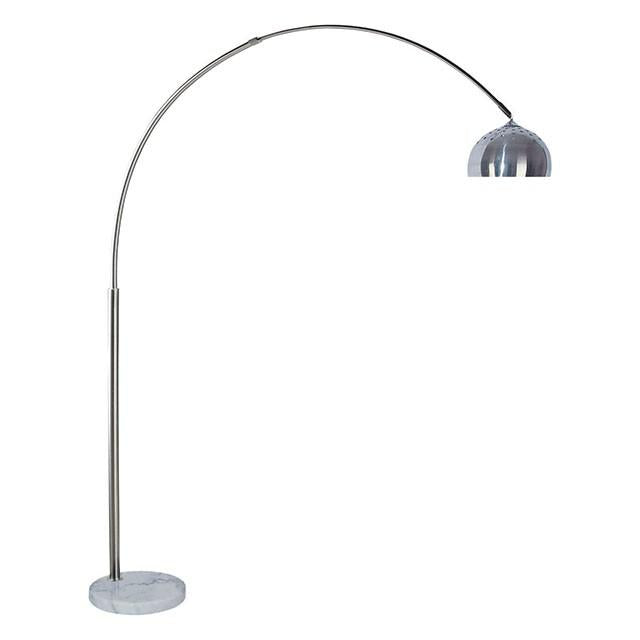 Rene White/Chrome Arch Lamp - Furniture Home Store (Hanford, CA)