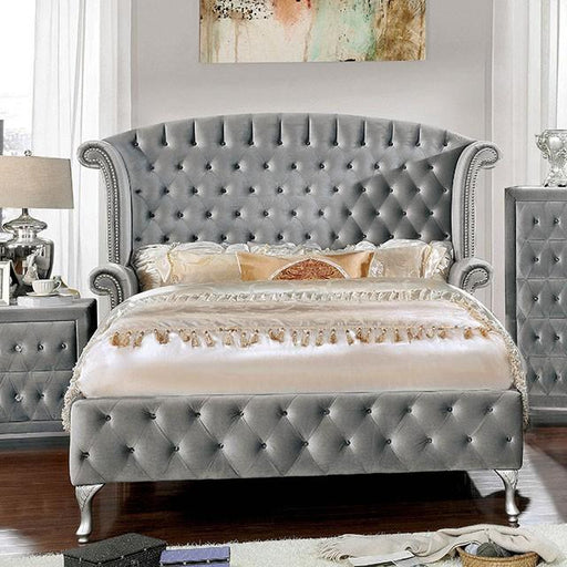 Alzir Gray & Black Queen & E.King Bed - Furniture Home Store (Hanford, CA)