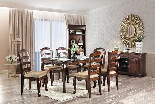 Townsville Dark Walnut/Tan Side Chair (2/CTN) - Furniture Home Store (Hanford, CA)