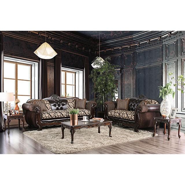 Quirino Light Brown/Dark Brown Sofa - Furniture Home Store (Hanford, CA)