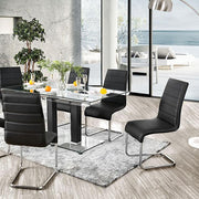 Richfield Black/Chrome Dining Table - Furniture Home Store (Hanford, CA)