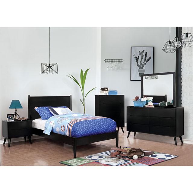 LENNART II Black Night Stand - Furniture Home Store (Hanford, CA)