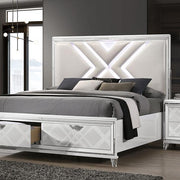 Emmeline Bed Silver & White - Furniture Home Store (Hanford, CA)