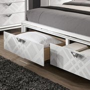 Emmeline Bed Silver & White - Furniture Home Store (Hanford, CA)