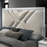Emmeline Bed Silver & White - Furniture Home Store (Hanford, CA)