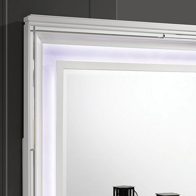 Emmeline Bed Silver & White - Furniture Home Store (Hanford, CA)