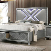 Emmeline Bed Silver & White - Furniture Home Store (Hanford, CA)