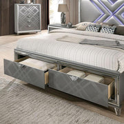 Emmeline Bed Silver & White - Furniture Home Store (Hanford, CA)