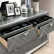 Emmeline Bed Silver & White - Furniture Home Store (Hanford, CA)