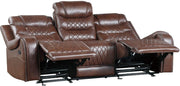 Putnam Power Double Reclining Sofa with Drop-Down in Brown 9405BR-3PW - Furniture Home Store (Hanford, CA)