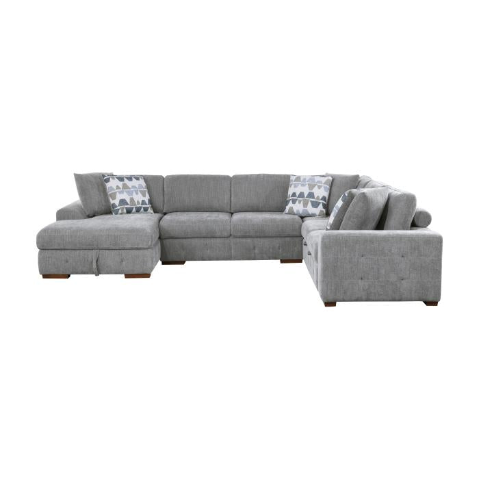 9624GY42RLC - (4)4-Piece Sectional with Left Chaise - Furniture Home Store (Hanford, CA)