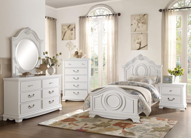 Lucida Twin Panel Bed in White 2039TW-1 - Furniture Home Store (Hanford, CA)
