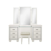 Allura Vanity Dresser with Mirror in White 1916W-15 - Furniture Home Store (Hanford, CA)
