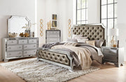 Avondale Queen Upholstered Panel Bed in Silver 1646-1 - Furniture Home Store (Hanford, CA)