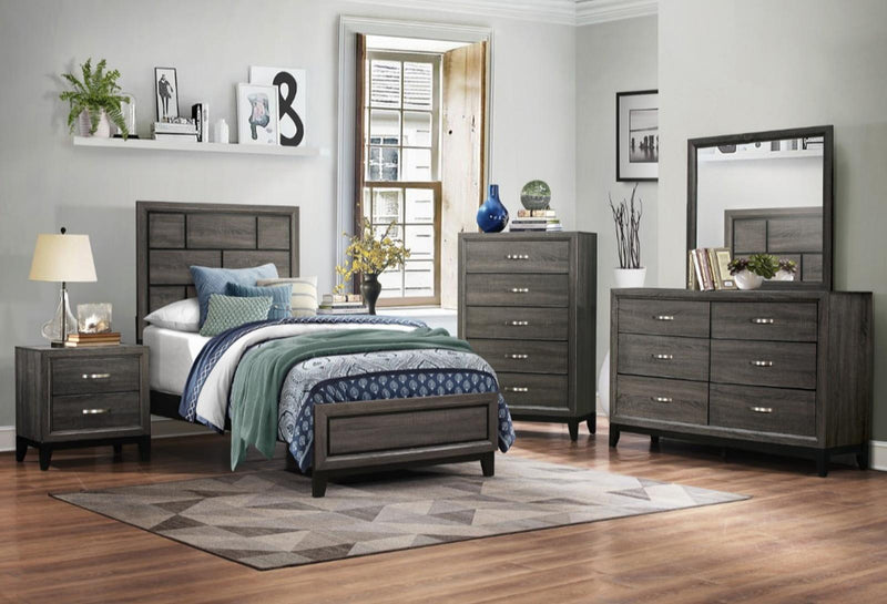 Davi Twin Panel Bed in Gray 1645T-1 - Furniture Home Store (Hanford, CA)