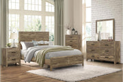 Mandan Queen Panel Bed in Weathered Pine 1910-1 - Furniture Home Store (Hanford, CA)