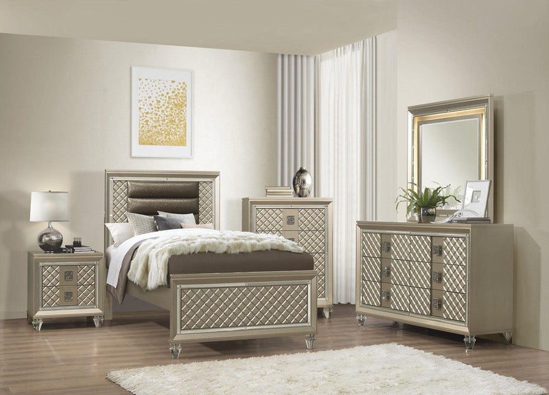 Youth Loudon Twin Platform Bed in Champagne Metallic B1515T-1 - Furniture Home Store (Hanford, CA)