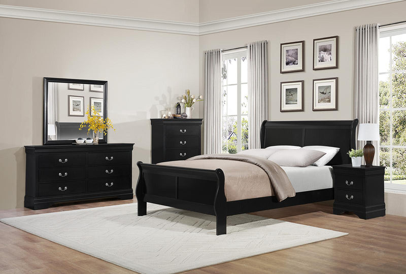 Mayville Queen Sleigh Bed in Black 2147BK-1 - Furniture Home Store (Hanford, CA)