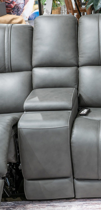 5Z - Pittson Power Reclining Sectional Loveseat with Console - Furniture Home Store (Hanford, CA)