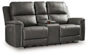 Bleckley Power Reclining Loveseat with Console - Furniture Home Store (Hanford, CA)