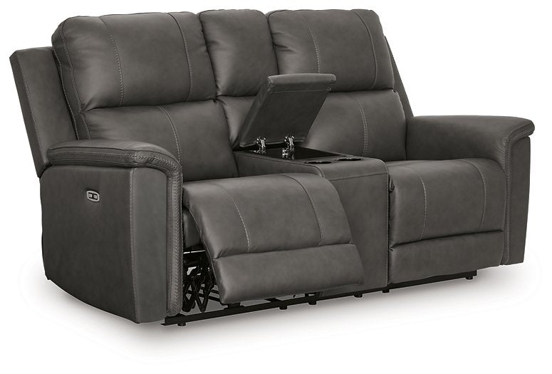 Bleckley Power Reclining Loveseat with Console - Furniture Home Store (Hanford, CA)