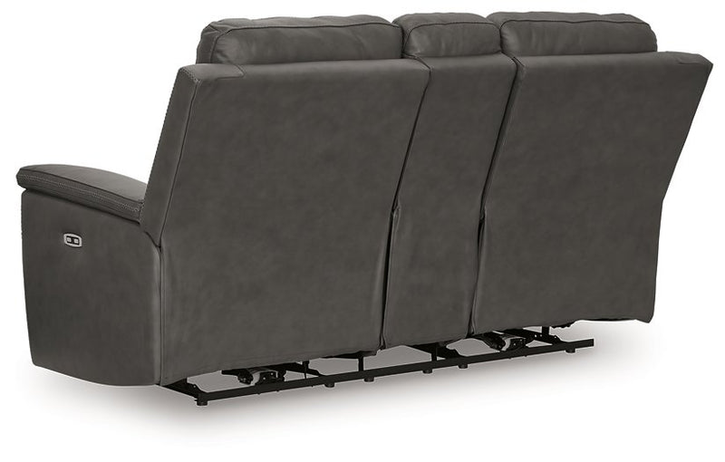 Bleckley Power Reclining Loveseat with Console - Furniture Home Store (Hanford, CA)