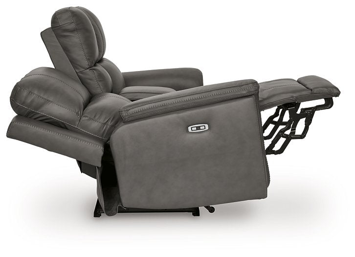 Bleckley Power Reclining Loveseat with Console - Furniture Home Store (Hanford, CA)