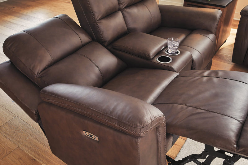 Bleckley Power Reclining Loveseat with Console - Furniture Home Store (Hanford, CA)