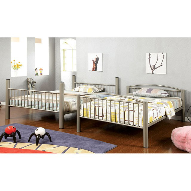 Lovia Metallic Gold Full/Full Bunk Bed - Furniture Home Store (Hanford, CA)