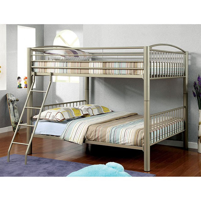 Lovia Metallic Gold Full/Full Bunk Bed - Furniture Home Store (Hanford, CA)