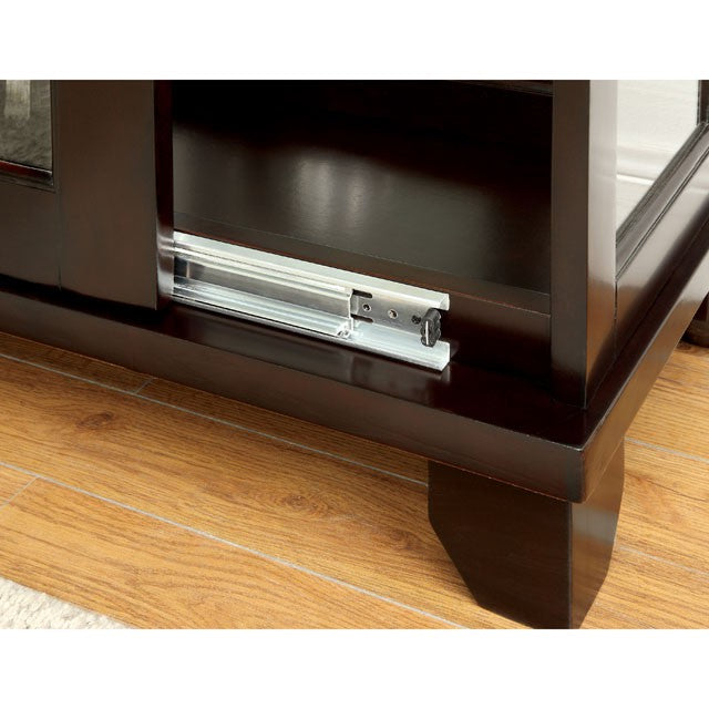 LUDDEN Dark Walnut Curio - Furniture Home Store (Hanford, CA)