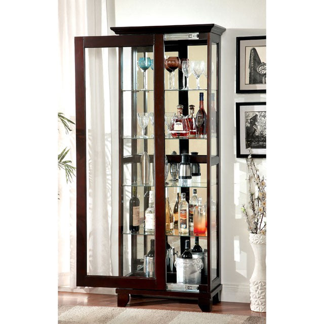 LUDDEN Dark Walnut Curio - Furniture Home Store (Hanford, CA)