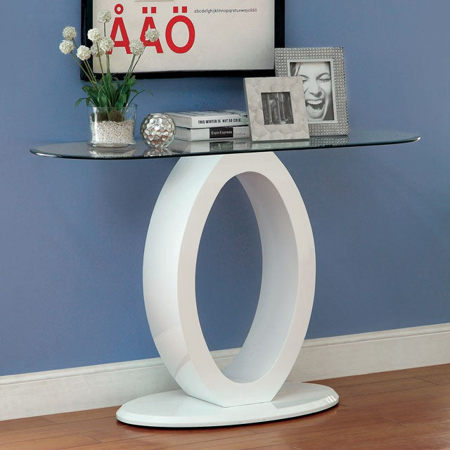 LODIA III White Sofa Table, White - Furniture Home Store (Hanford, CA)