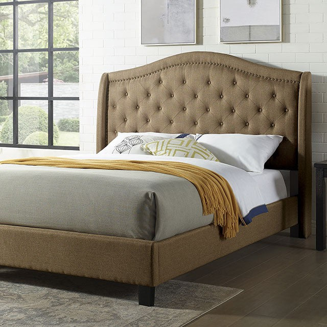 Carly Cal.King, E.King, Full, & Queen Bed Grey & Brown - Furniture Home Store (Hanford, CA)