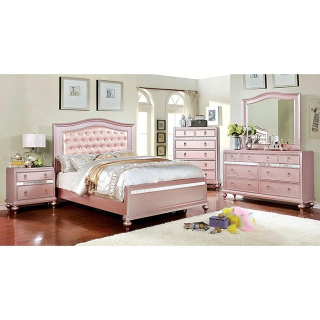 Ariston Rose Gold Night Stand - Furniture Home Store (Hanford, CA)