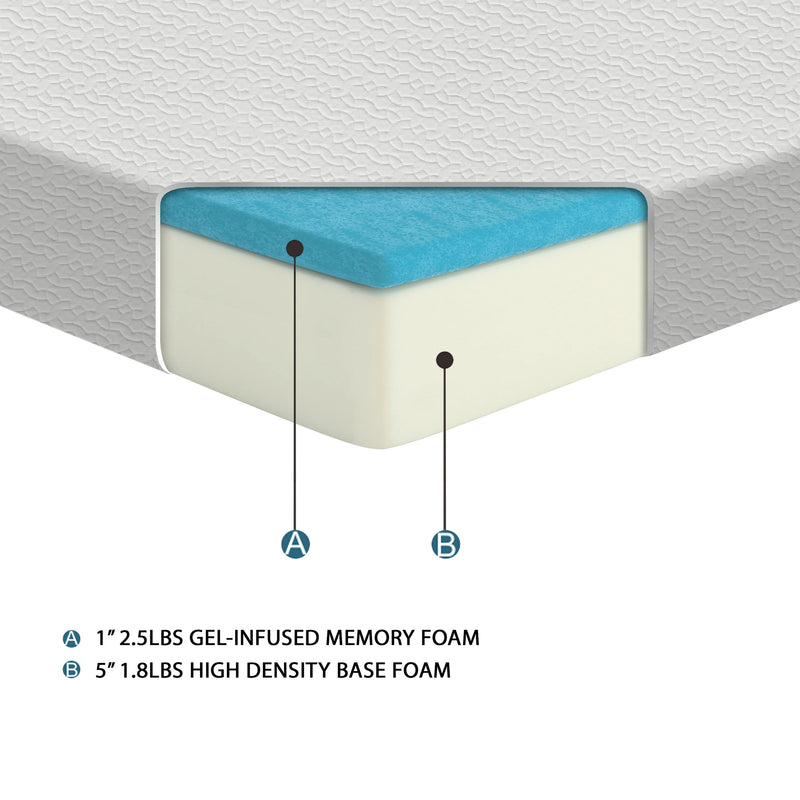 Altair-6" Gel-Infused Memory Foam Mattress Display Cube image