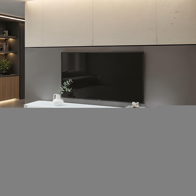 Larvik TV Stand White w/ Silver Frame