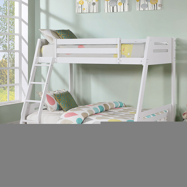 Emilee Twin/Full Bunk Bed White, Grey, Espresso, & Black