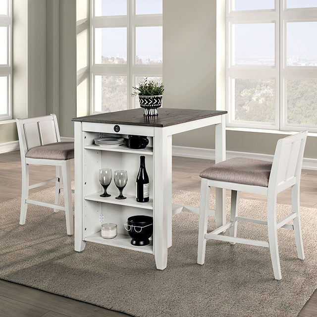 Lescles 3 Pc Counter Ht Set (1 Table + 2 Chairs) - Furniture Home Store (Hanford, CA)