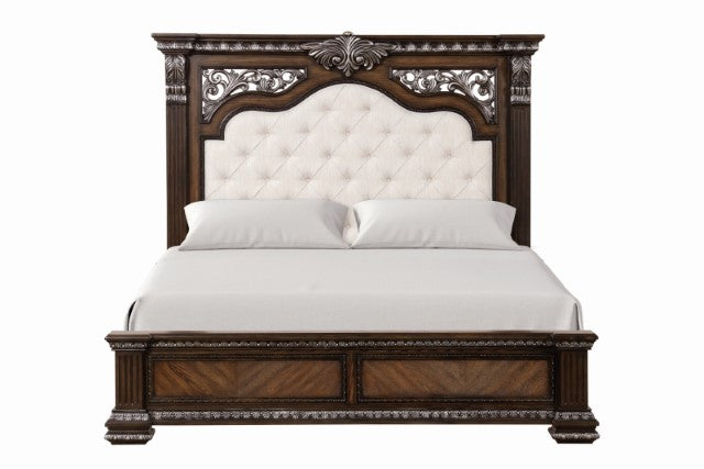 Promenade Bed Dark Brown & White - Furniture Home Store (Hanford, CA)